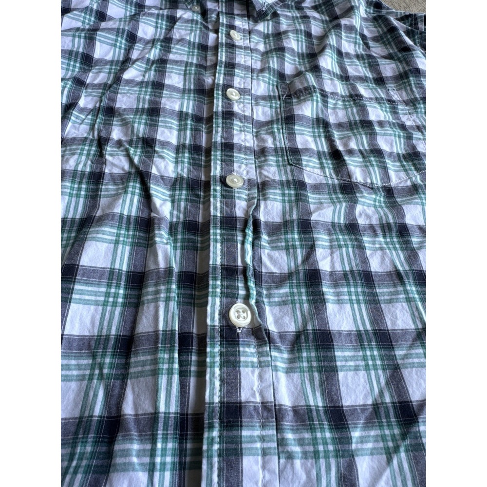 Old Navy The Classic Shirt Teal/White Check Button-Down Long Sleeve Button-Up M - Picture 5 of 8